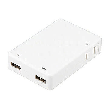 5個セット YAZAWA 1AC2USB3.4Aホワイト H63002UWHX5 管理No. 4589453400453