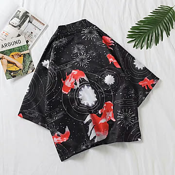 金魚花火　法被 夏祭り 半纏 はんてん ハッピ 長半纏 半天 袢天 半被 鯉 お祭り衣装 大祭