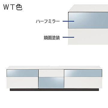 エムケーマエダ家具 MINIMAL テレビボード MIN-150ヴィヴェンティエ ハーフミラーガラス カラー2色 幅150 高さ35