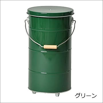 渡辺金属工業 オバケツ ライスストッカー 10kg キャスター付き グリーン