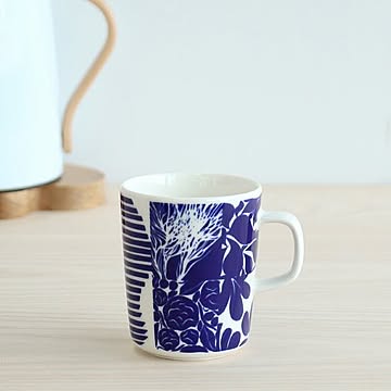 マリメッコ ルードゥット マグ 250ml ブルー/ホワイト marimekko RUUDUT