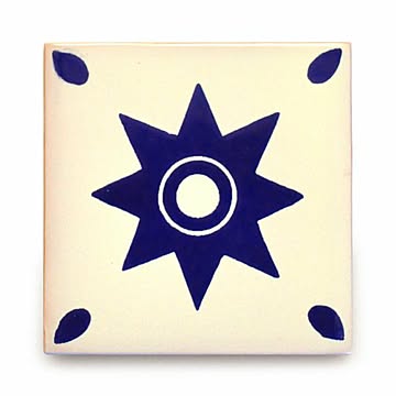 メキシコタイル4枚セット（M020-4）110角イレギュラー（柄）