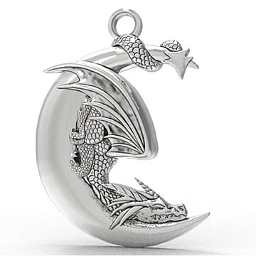 ネックレス 三日月 ドラゴン 龍 ムーン moon アクセサリー メンズ レディース ユニセックス ジュエリー スタイル お洒落アイテム ヒップホップ