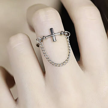 リング クロス チェーン ーVer2ー 十字架 指輪 アクセサリー ヒップホップ ジュエリー ジュエル jewel レゲエ クラブ CLUB メンズ 男女兼用