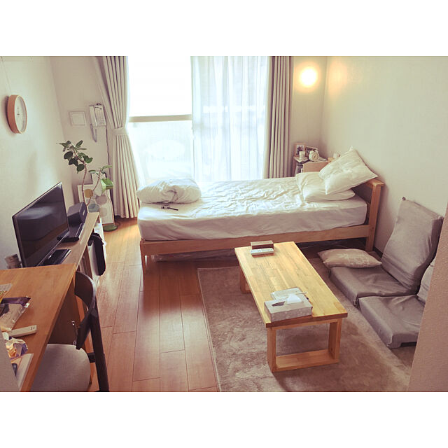 Overview,ベンガレンシス,一人暮らし,1K,賃貸アパート,ナチュラル,北欧,DIY,ニトリ,観葉植物,座椅子 naohiroの部屋