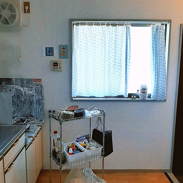 Kitchen,一人暮らし,ひとり暮らし,1K,賃貸,ポストカード,ダイソー,食器棚 mo_no_nikkiの部屋