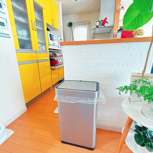 Kitchen,無理のない範囲でマイペースに,キッチンのゴミ箱,ズボラ主婦,なかなかコメント出来なくてごめんなさい。,のんびりマイペース,心地よい暮らし,めんどくさがり屋,見て頂きありがとうございます⑅︎◡̈︎*,イエローキッチン,猫がよろこぶ快適な部屋づくり moolの部屋