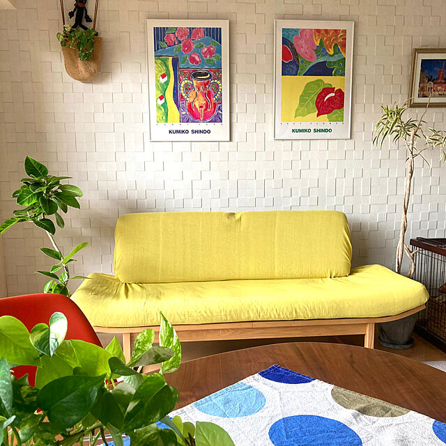 カンディハウス　アルプ,ポトス,フィカスアルテシマ,アートポスターのある暮らし,Lounge marukoの部屋