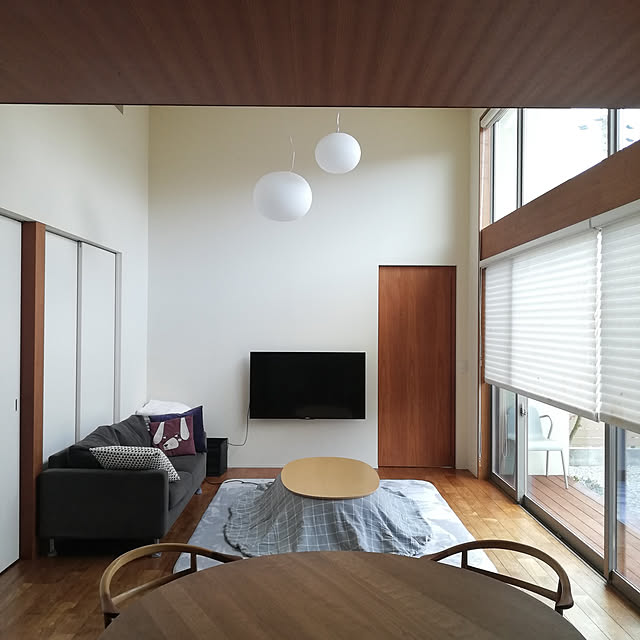 Lounge,こたつ,無印良品,無印こたつ布団,無印こたつ,吹き抜け,シンプルデザイン,シンプルインテリア,こどもと暮らす,木がすき,すっきり暮らす sonaの部屋