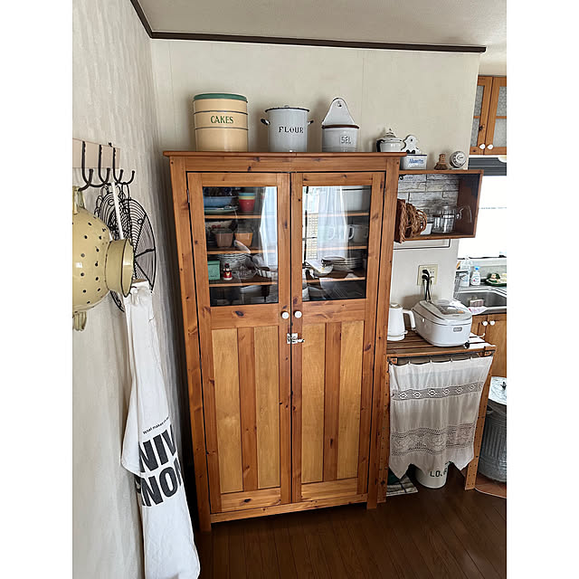 Kitchen,ナチュラルカントリー,食器棚,ジャンク,二世帯住宅,アンティーク,DIY,旦那作 yuri51の部屋
