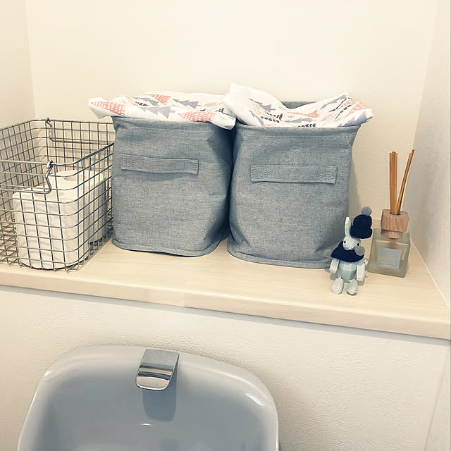 ナチュラルキッチン,トイレの収納,ブルーグレー,LIXILトイレ,ナチュラル,Bathroom myu-の部屋