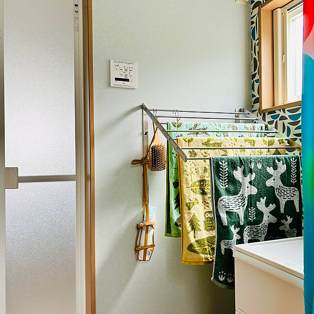 Bathroom,ミニバスタオル,IKEA,北欧風,バスタオル,バスタオル掛け,タオル掛け,イベント参加,北欧 maric323の部屋