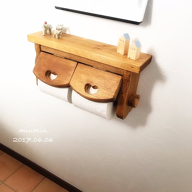 Bathroom,ナチュラル,トイレットペーパーホルダー,カントリー .miumiu.の部屋