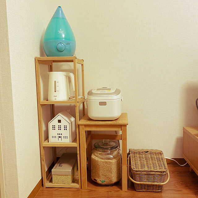 木のぬくもり,IKEA,一人暮らし,北欧,salut!,My Shelf,炊飯器置き場 e_ndoooの部屋