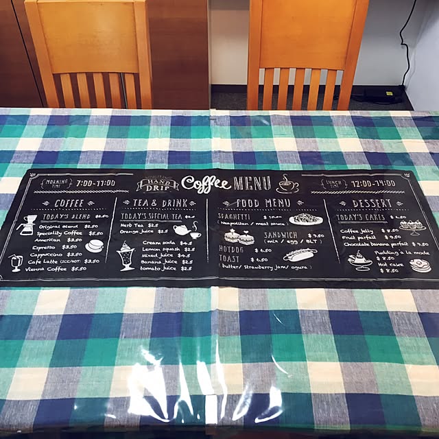 My Desk,テーブルクロス,ダイニングテーブル,セリア,手ぬぐい kyoの部屋