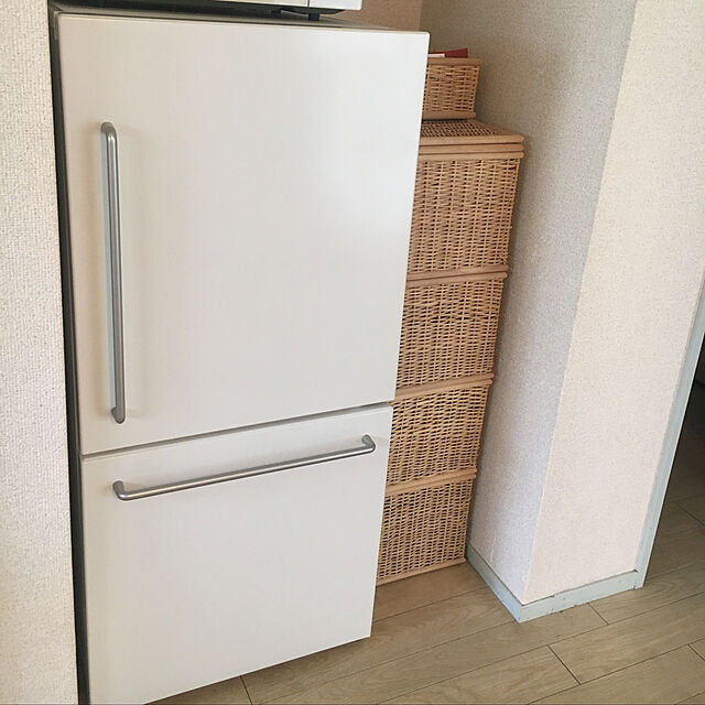 Kitchen,冷蔵庫,無印良品週間,無印良品,無印良品かご,重なるブリ材角形バスケット Kawamootooの部屋