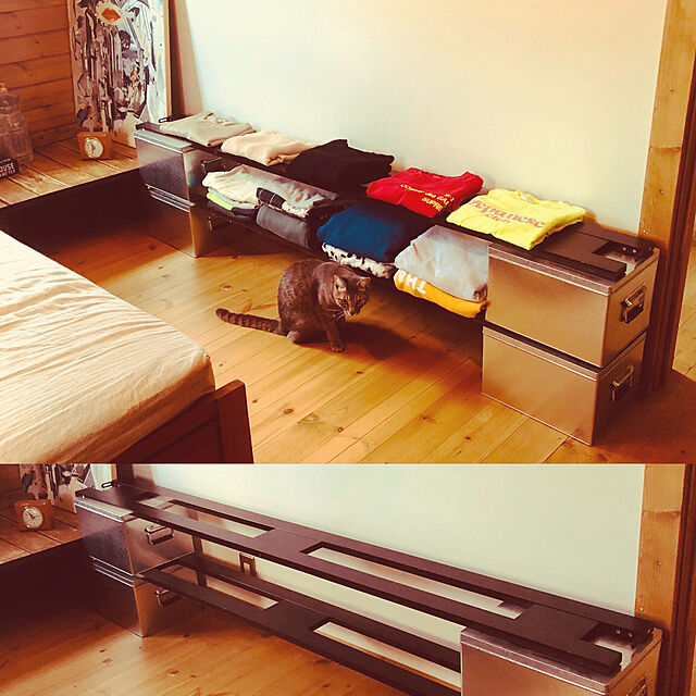 My Shelf,服棚,トタンボックス,無印良品,ベット再利用,DIY ryugenの部屋