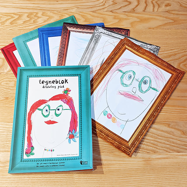 My Desk,お絵描き,フライングタイガーで購入,縁ありスケッチブック,額は全6種デザイン,こどもと暮らす,見てくださってありがとうございます,お家時間 cochonの部屋