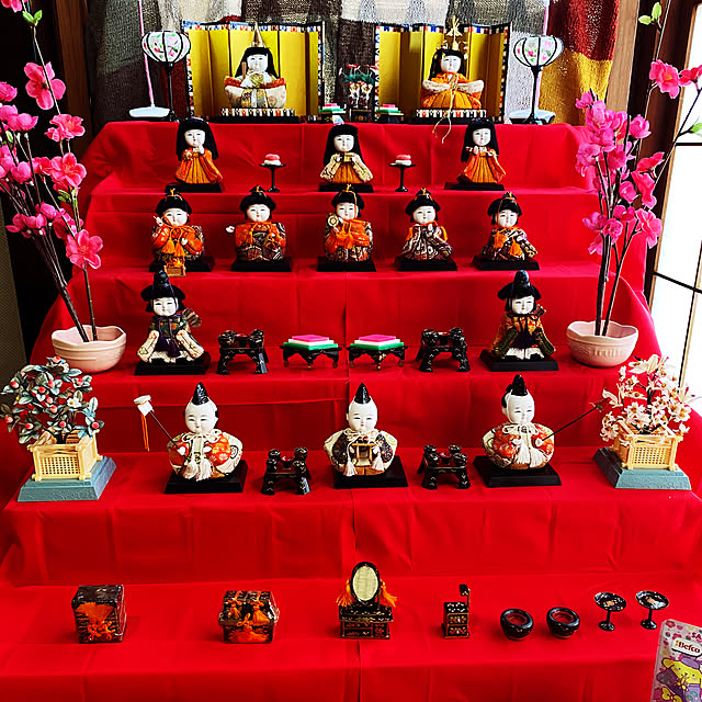 Overview,ガラスケース,布,段ボール,ひな祭り,100均,リメイク,100均リメイク,ハンドメイド Hibiの部屋