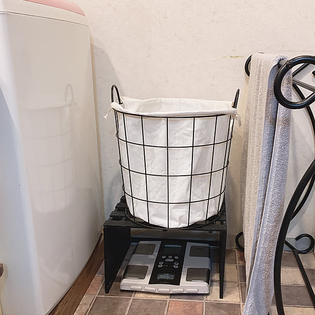 体重計,体重計置き場,ランドリーbox,ニトリ,見てくれてありがとうございます♡,さようなら洗面所1号,Bathroom Unokiの部屋