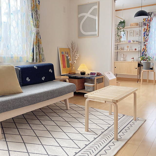 シェニールコットンラグ,イケヒコ,RoomClipショッピング,北欧インテリア,北欧雑貨,artek,IKEA 雑貨,北欧ナチュラル,スウェーデンハウス,心地よい暮らし,北欧,くつろぎ時間,アルテック,IKEA,153B,Lounge Swedishの部屋