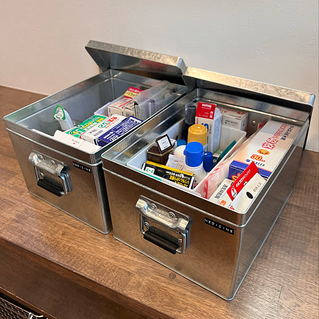 トタンボックス 無印良品,薬の収納 Mamiの部屋