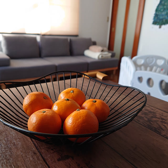 Lounge,買ってよかったもの,賃貸,賃貸でも楽しく♪,ダイソー,Daiso,100均,ワイヤーバスケット,みかん king_meat_kunの部屋