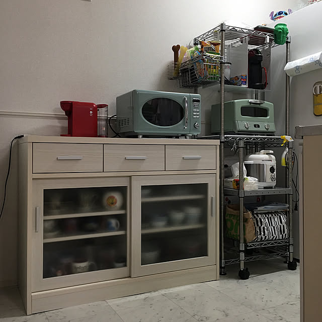 引越し完了,奥並べ,定位置管理,ベルメゾンの食器棚,Kitchen hanachanの部屋