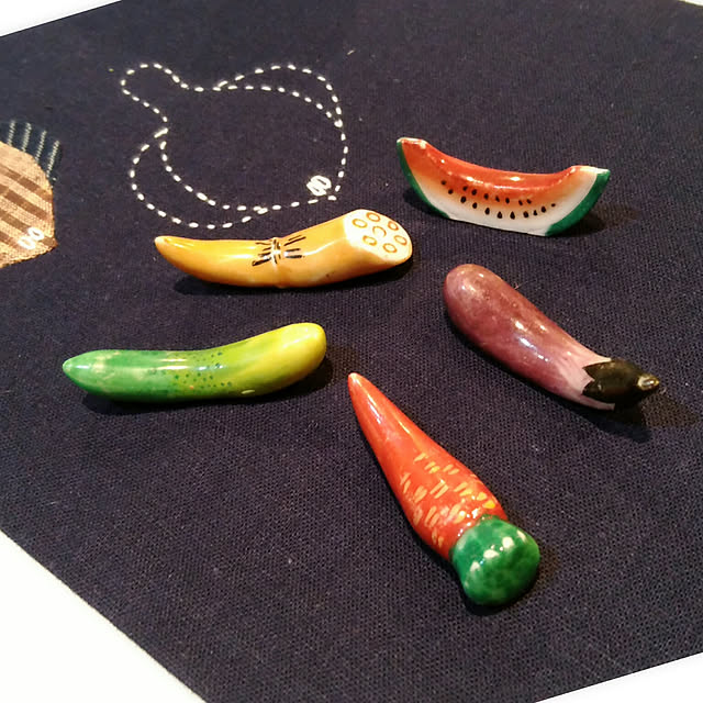 珍しい透明の箸置きひょうたん中にもひょうたん空洞