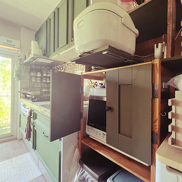 レンジ台 DIY,炊飯器収納,炊飯器,ユニットシェルフリメイク,DIY,My Shelf sumoanzuの部屋