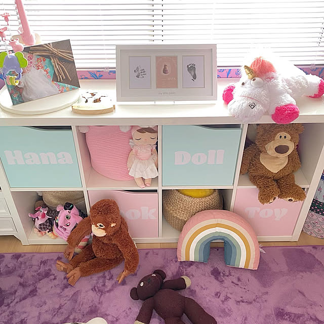 子どもと暮らす,BABY,模様替え,リビング,壁紙DIY,2LDK賃貸アパート,賃貸,2LDK,KALLAX,ニトリ,IKEA,d-room,nursery ,壁紙,賃貸インテリア,My Shelf aaammmiii_78の部屋