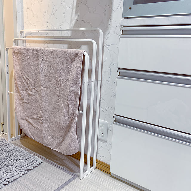 Bathroom,バスタオル掛け,埋め込み収納,バスマット掛け,スリム,タオル掛け,tower skhrの部屋