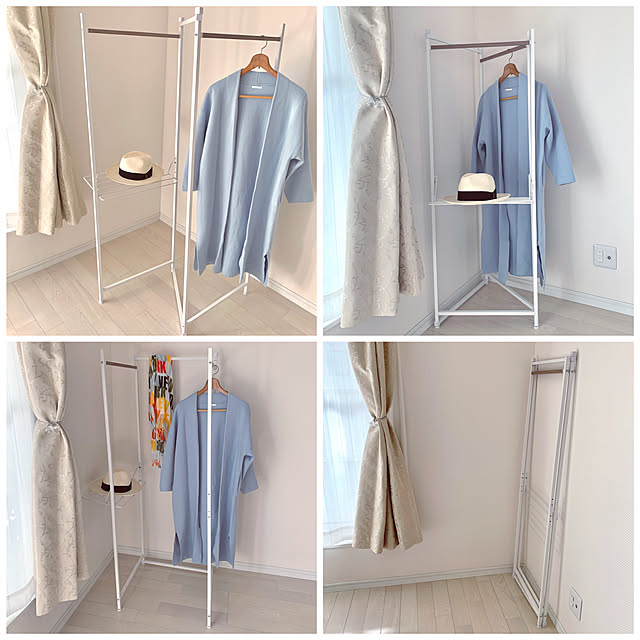自在にアレンジ,３連,ホワイト,アイリスオーヤマ,コートハンガー,Bedroom,省スペース koko_hikaの部屋