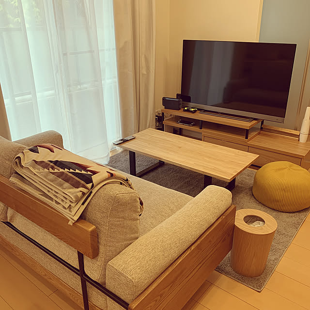 かなでもの,無印良品,ナチュラル,Pendleton,ふたり暮らし,Lounge kakuzatoの部屋
