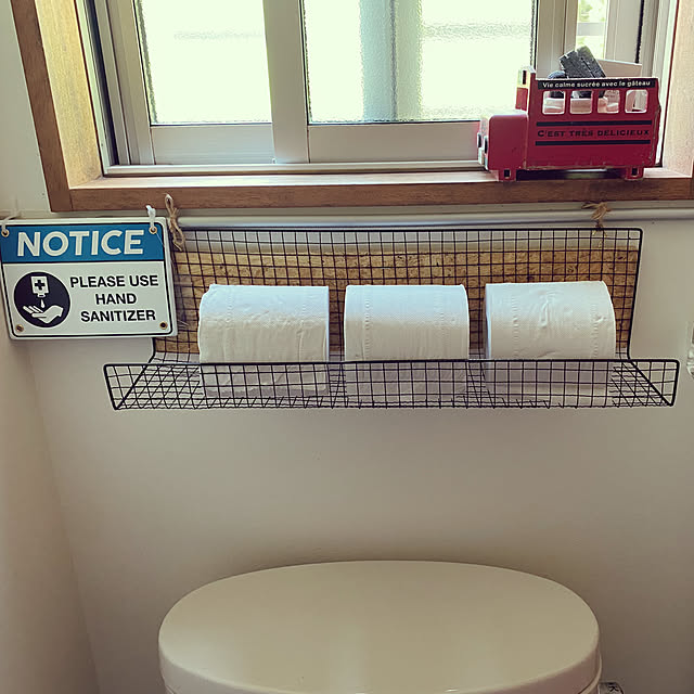 Bathroom,掃除を楽に,トイレットペーパー収納,トイレットペーパーの見せる収納,賃貸インテリア,海外風インテリア,賃貸でも楽しく♪,西海岸風,カリフォルニア風,星が好き,3LDK賃貸,子供達と暮らす,DIY,DIY大好き reahの部屋