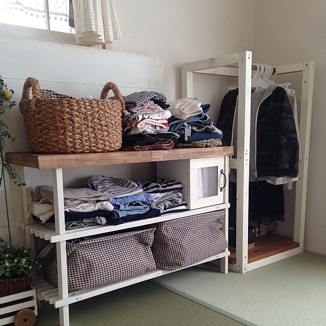 My Shelf,ハンガーラック,服の収納,キッズスペース,ナチュラル,和室,DIY kaoriの部屋