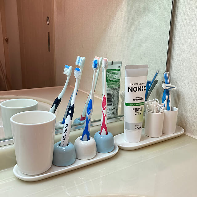 Bathroom,洗面台収納,ニトリ,ホワイトインテリア,ナチュラルインテリア,歯ブラシスタンド,洗面所 収納,ナチュラルシンプル,歯ブラシ収納,洗面所インテリア,ニトリの歯ブラシトレイ,ニトリの歯ブラシスタンド,ナチュラルシンプルインテリア,ナチュラル mimotoの部屋