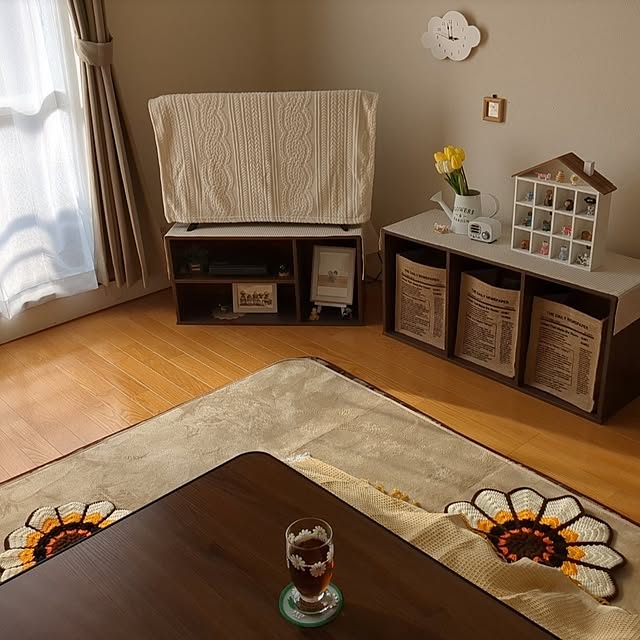 Overview,ナチュラルカラー,RCの出会いに感謝♡,穏やかな日常,幸せな時間,見て頂きありがとうございます⑅︎◡̈︎*,無言いいね＆フォローすみません>_<,古い賃貸で楽しく暮らす♪,癒し,ガチャガチャ,チューリップ,リサラーソン,ミニチュア雑貨,飾り棚ディスプレイ,春の模様替え,季節を楽しむ暮らし,座布団 MIKNの部屋