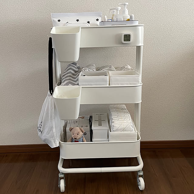 赤ちゃんのいる暮らし,ロースコグ,ベビーワゴン,ホワイトインテリア,IKEA,insta→tansuke0323,My Shelf tansukeの部屋