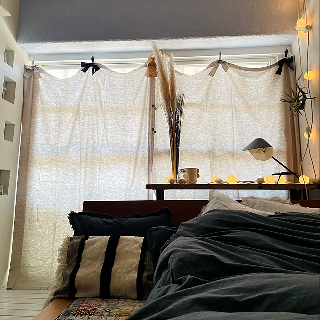 DIY,H&M HOME,madomo,KURASIKU,カーテン,和室を洋室に,寝室,やめたこと,自然素材,マンション暮らし,IKEA,Bedroom Hisayoの部屋