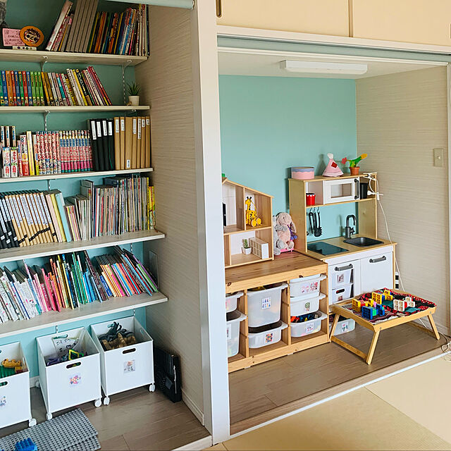 インボックス ニトリ,トロファスト,おもちゃ収納,元押入れ,床の間diy,本棚,キッズスペース,子供部屋,片付けやすい,和室,My Shelf,子どもと暮らす Reiの部屋