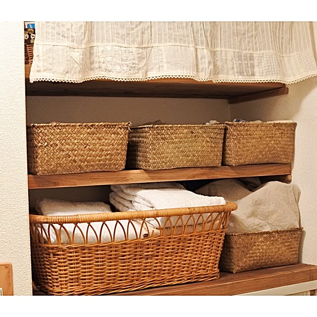 Bathroom,足場板,洗面所,かご好き,かご収納 Purinの部屋