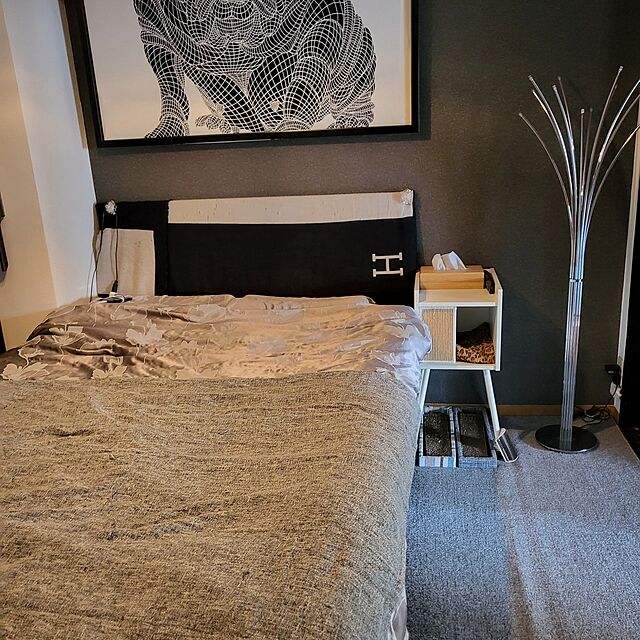 Bedroom,ニトリの布団カバー momoの部屋