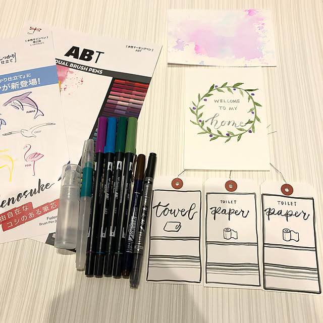 ABT,筆之助,tombow,アートのある暮らし,レタリング,プチDIY,アート,ハンドメイド,見てくださってありがとう❁︎,My Desk unichanの部屋