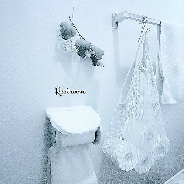 Bathroom,6月2日,メッシュバッグ,自分らしく自由に…,お花のある暮らし,ユーカリ,癒し,感謝｡.:*ฺ✤ฺ,忙しくても楽しんで♡,RCの出会いに感謝♡,シンプル,ハンキングステンレスピンチ,セリア,セリアステンレスピンチ,ユーカリドライ,かすみ草ドライ,フック,トイレットペーパー,ネットバック umiumiの部屋