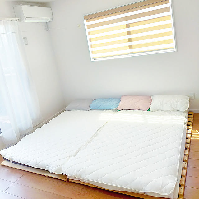 Bedroom,シンプルな暮らし,寝具,ニトリ,Nクール,敷きパッド,まくらパッド,寝室,夏仕様に模様替え mii____の部屋