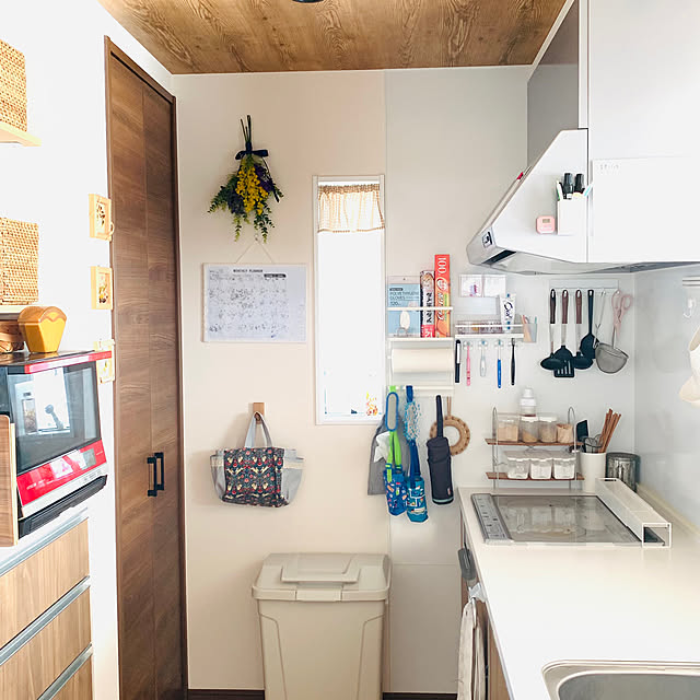 Kitchen,生活感たっぷり,手作りカーテン,建売住宅,建売をオシャレにしたい,ハンドメイド,手作り,なるべく手作り,こどもと暮らす maca_LFの部屋