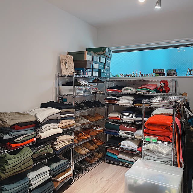 服,アルミラック,衣装部屋,一軒家,うさぎと暮らす,戸建て,My Shelf maytrucの部屋