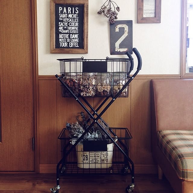 Lounge,George'sソファー,バスサイン,収納,ドライフラワー,見せる収納,男前,ベルメゾン,カート,ランドリーカート,買ってよかったモノ,ショッピングカート akkyの部屋