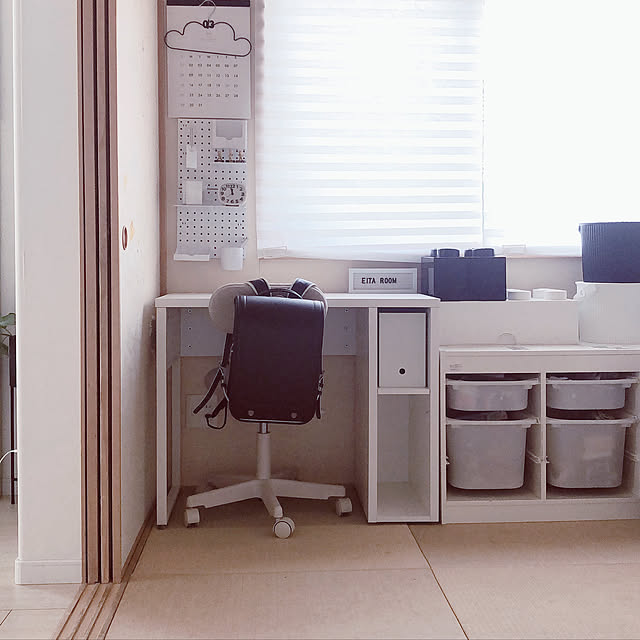 こどものいる暮らし,入学準備,新1年生準備,ノピア,くらしのeショップ,山善収納部,山善,机,モニター当選,ホワイトインテリア,シンプルモダン,和室,モニター初当選♡,モノトーンインテリア,シンプル,モニター当選ありがとうございます♡,白黒,子供部屋&キッズスペース,モノトーン,整理収納 4kidsmomの部屋